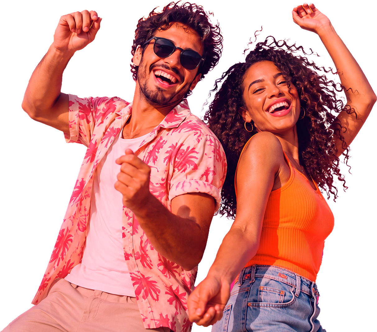 Pessoas sorrindo em celebração